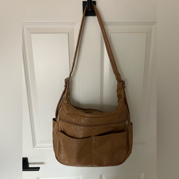 Tan Crescent Tote Bag - Picture 1 of 5
